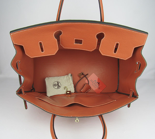 Replica Hermes Birkin 40CM Togo Bag Light Orange 6099 Online - Click Image to Close